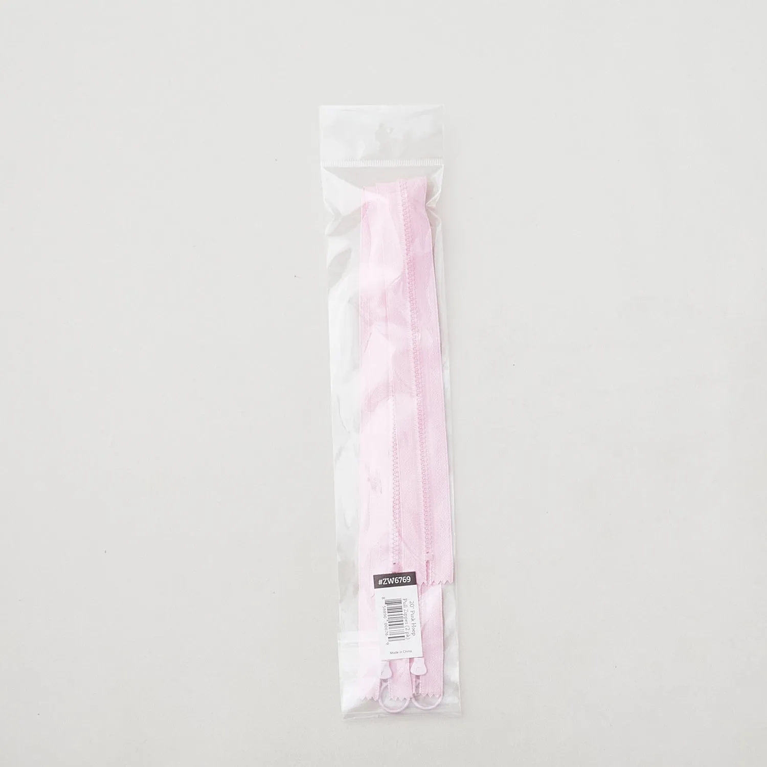 20" Hoop Pull Zipper - Pink - Two Pack