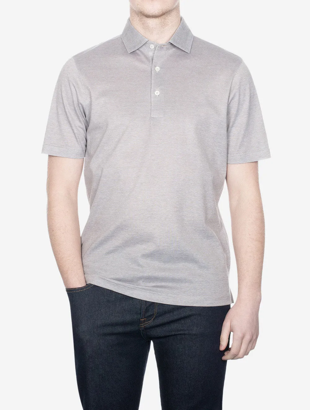 3 button Polo Shirt Taupe