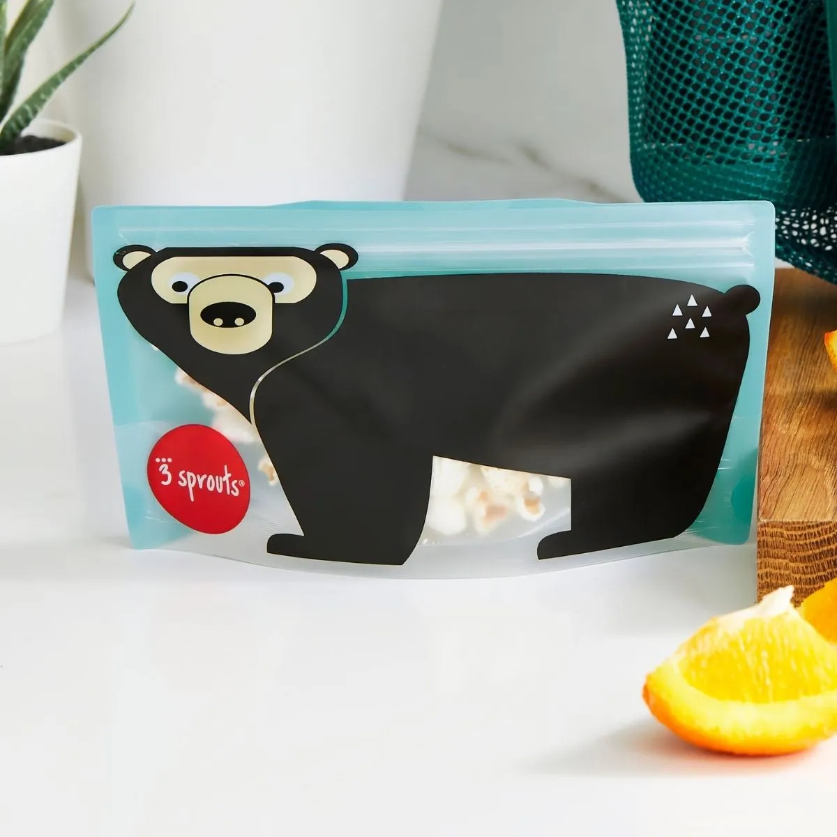 3 Sprout Bolsita Reutilizable para Snacks Oso