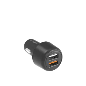 30W Dual Port Car Charger - Black