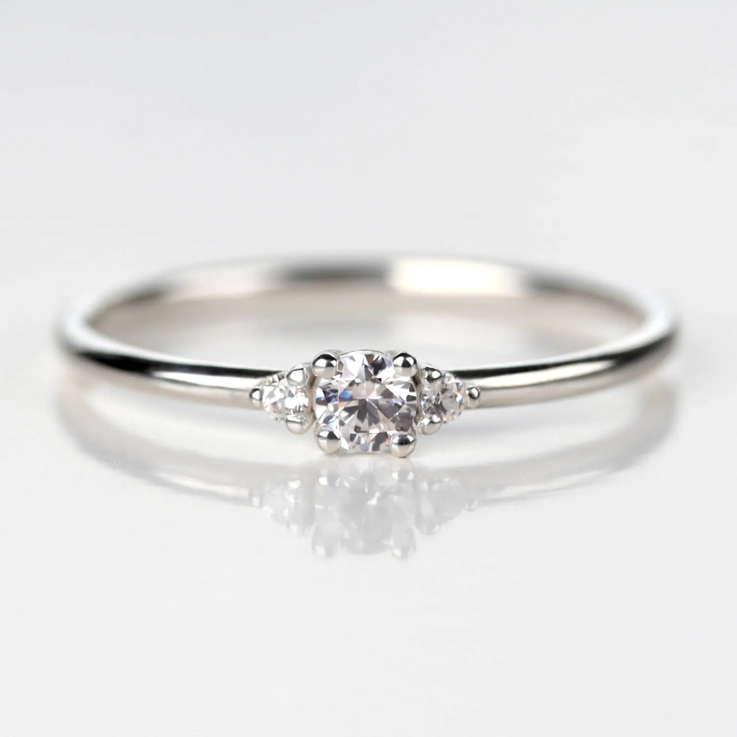 3mm Low-base Three Stone Stacking Ring