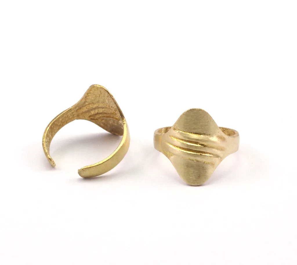 4 Raw Brass Adjustable Rings N0065