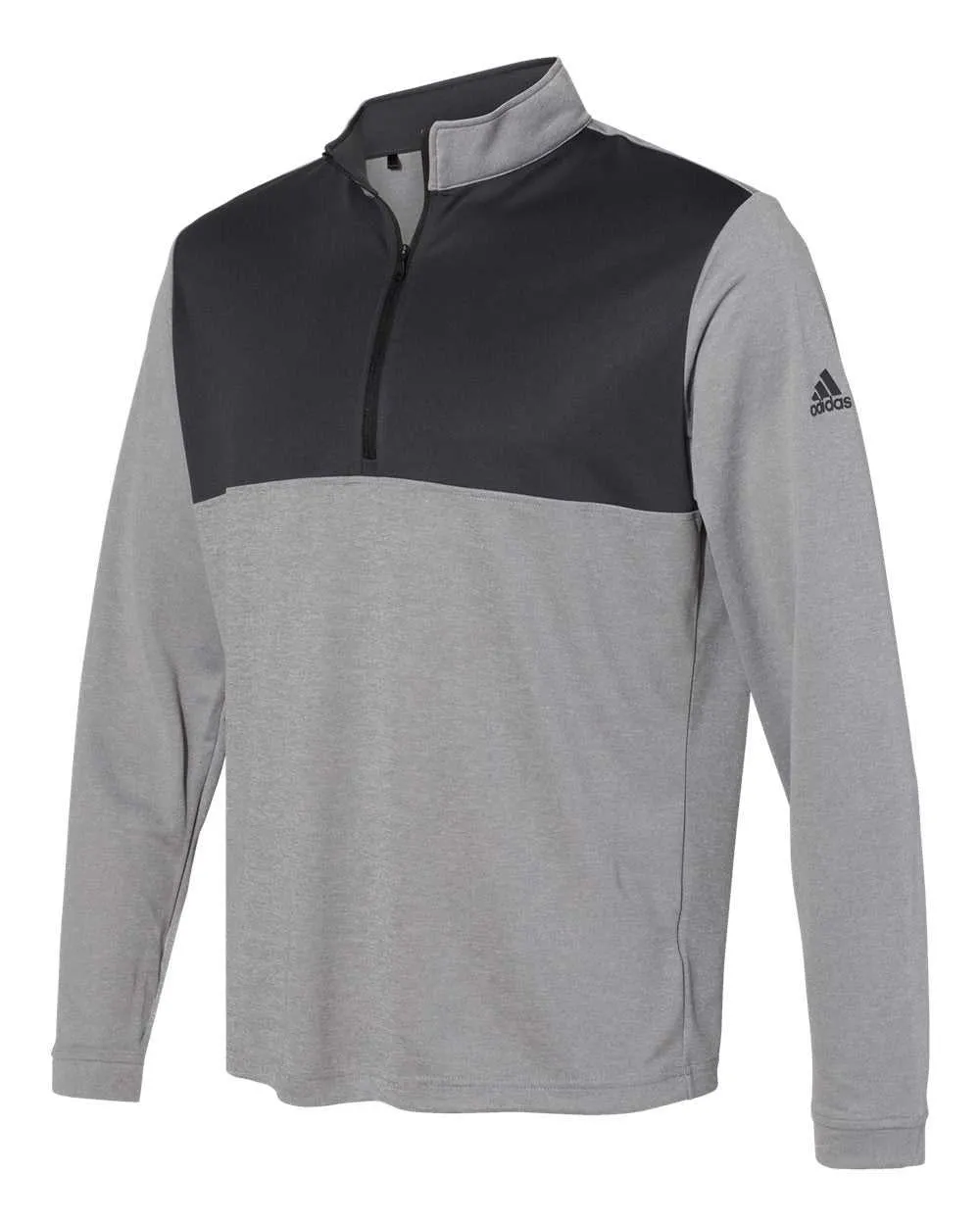 Adidas A280 Lightweight Quarter-Zip Pullover - Grey Three Heather Carbon