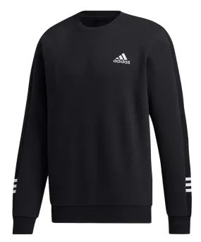 ADIDAS ADULT COZY FLEECE SWEATER - BLACK/WHITE