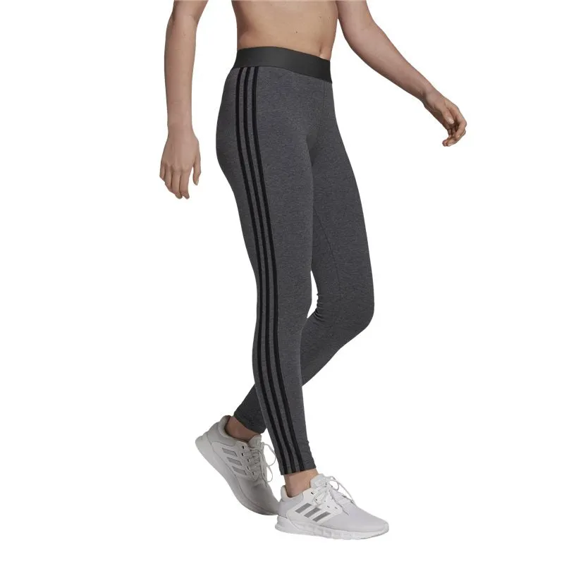 adidas Essentials 3 Stripes Leggings - Womens - Dark Grey Heather/Black