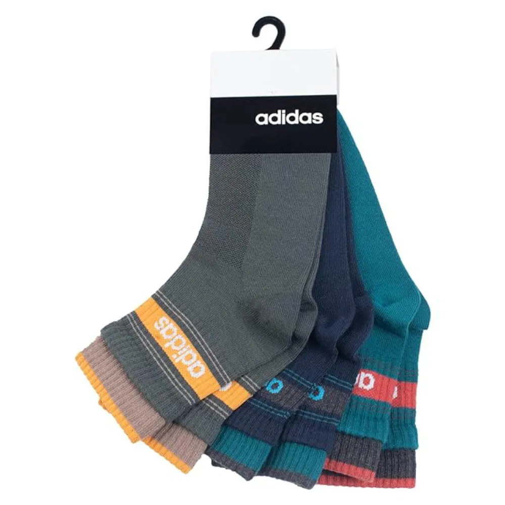 Adidas Men's Flat Knit Ankle Socks (Shadow Olive/Colligiate Navy/Legacy Teal)