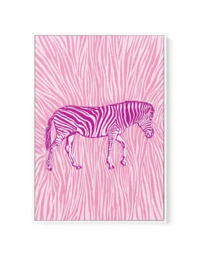 African Zebra Striking Camouflage by Carlo Kaminski | Framed Canvas Art Print