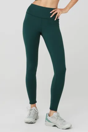 Airbrush Winter Warm High-Waist Nocturne Legging - Midnight Green