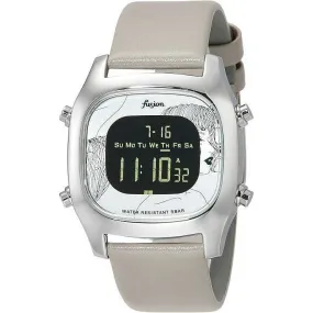 ALBA FUSION HARDLEX DIGITAL BEIGE LEATHER STRAP SQUARE UNISEX WATCH AFSM703