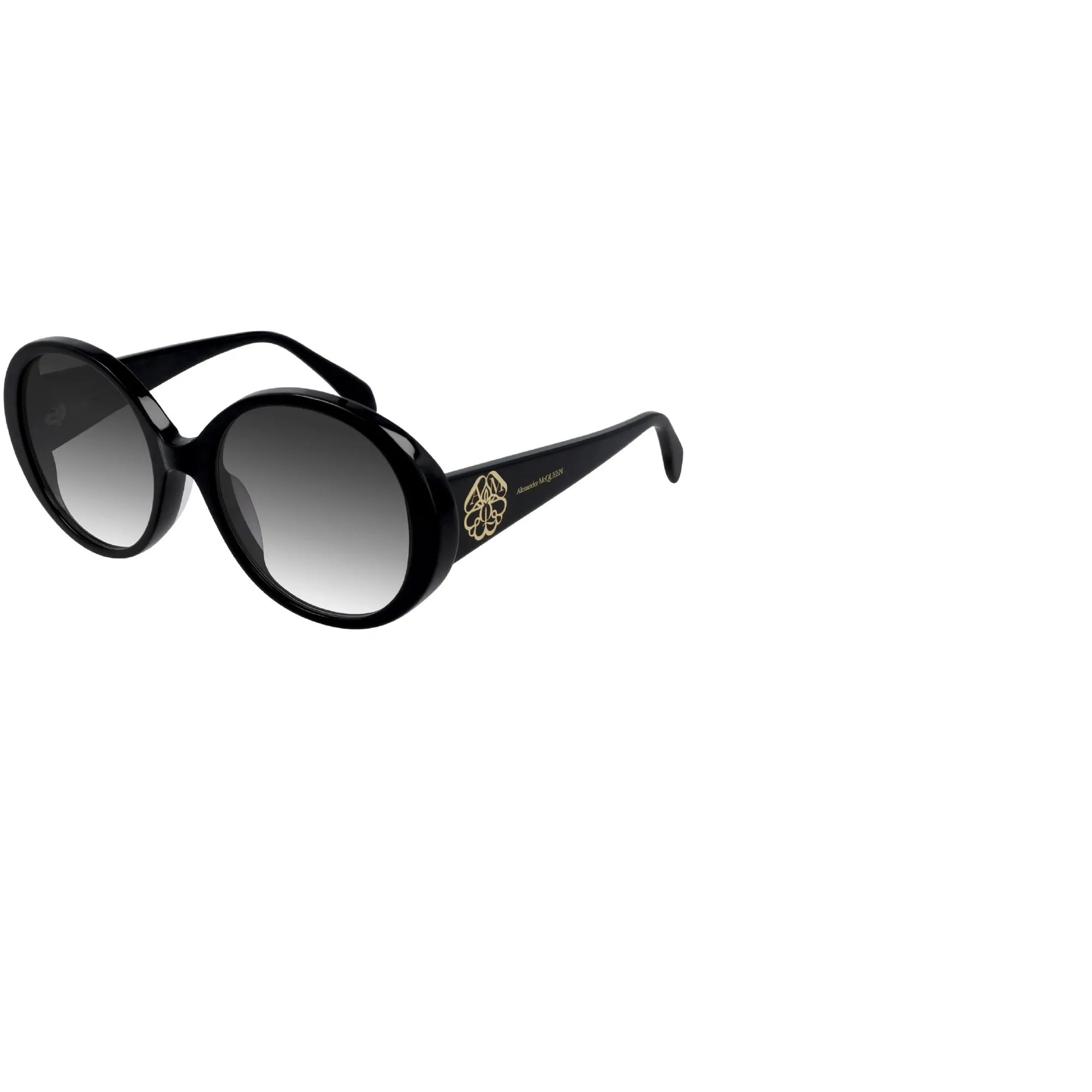 Alexander McQueen Women's Sunglasses Fall Winter Black Grey Nylon Nylon Shiny AM0285S 002