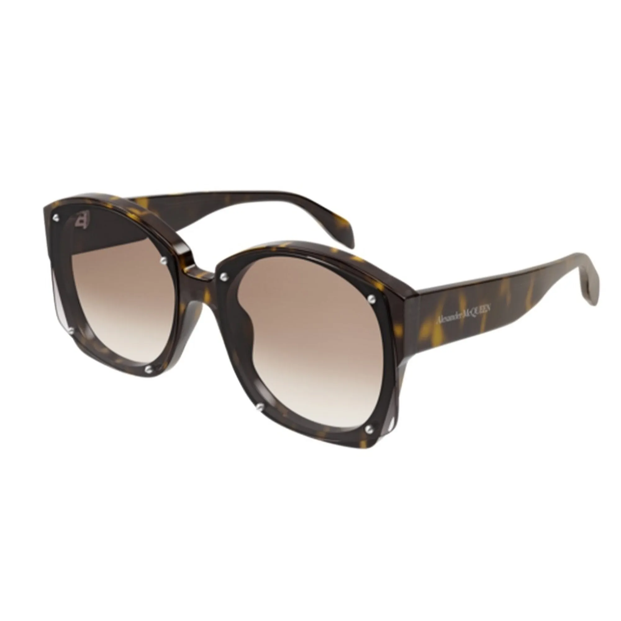 Alexander McQueen Women's Sunglasses Fall Winter Havana Brown Nylon Nylon Dark AM0334S 002