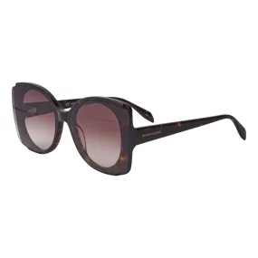 Alexander McQueen Women's Sunglasses Spring Summer Havana Brown Nylon Nylon Dark AM0250S 003