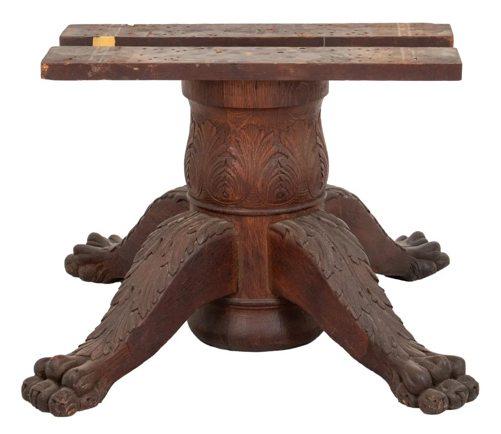 American Renaissance Revival Oak Table Base