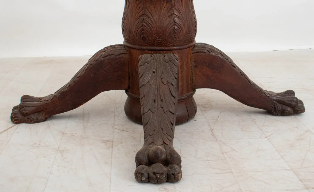 American Renaissance Revival Oak Table Base