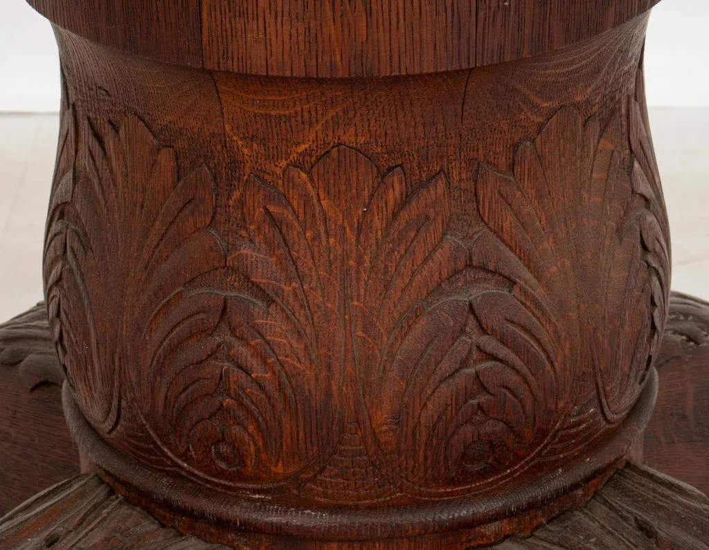 American Renaissance Revival Oak Table Base