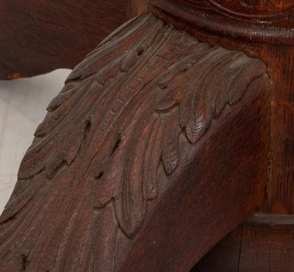 American Renaissance Revival Oak Table Base