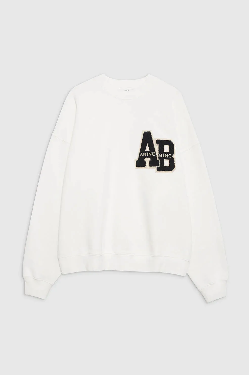 Anine Bing Miles Oversized Sweatshirt Letterman - Off White