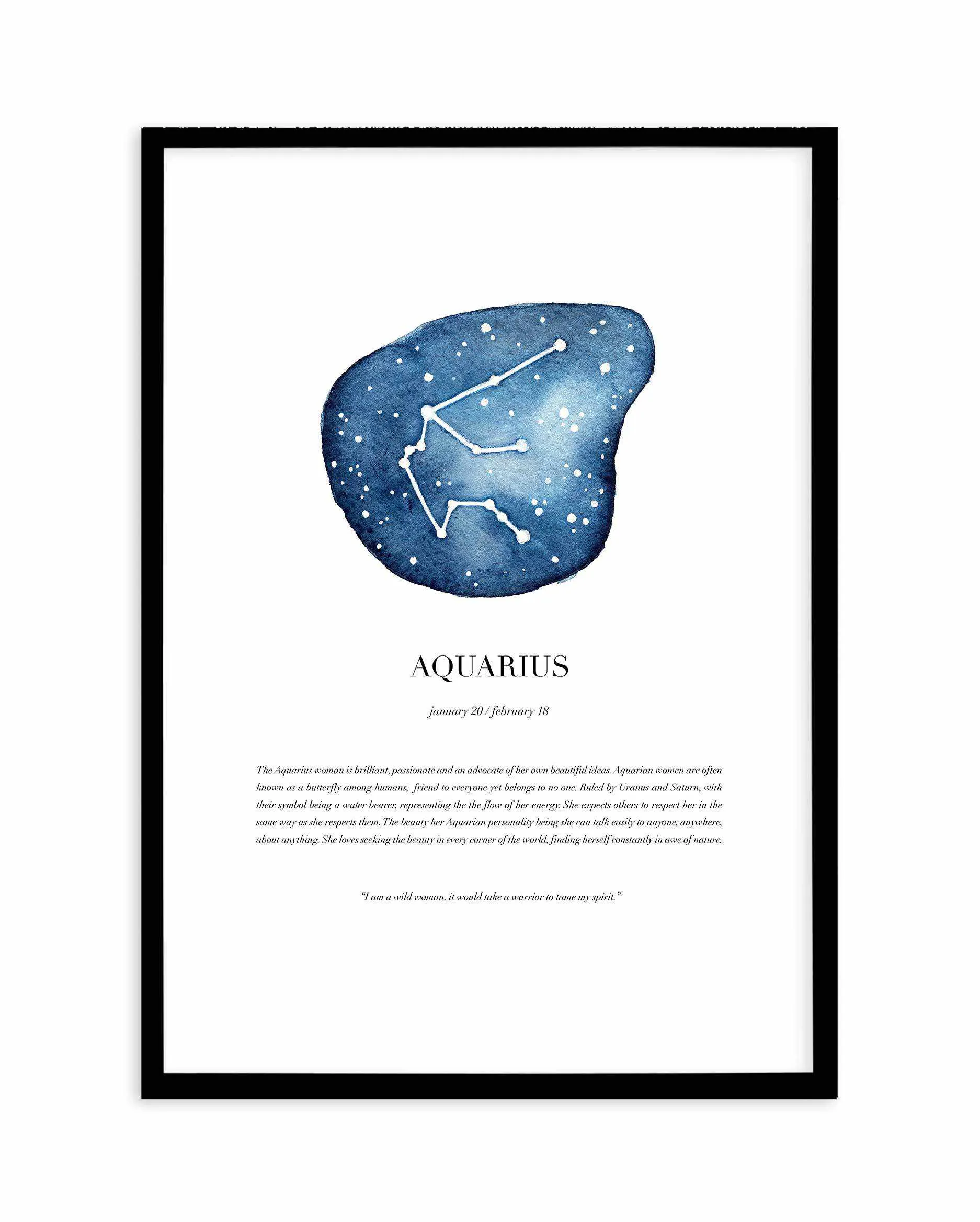 Aquarius | Watercolour Zodiac Art Print