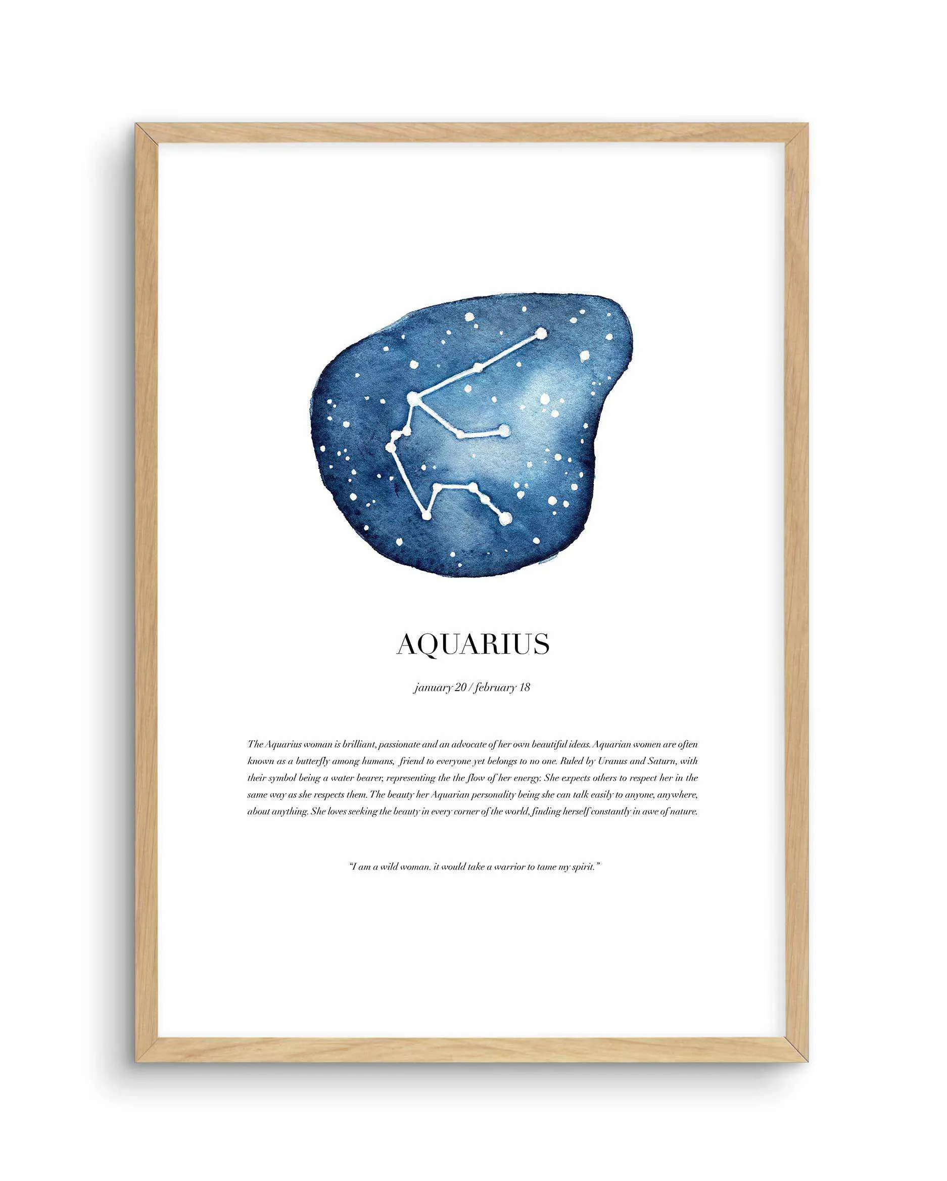 Aquarius | Watercolour Zodiac Art Print