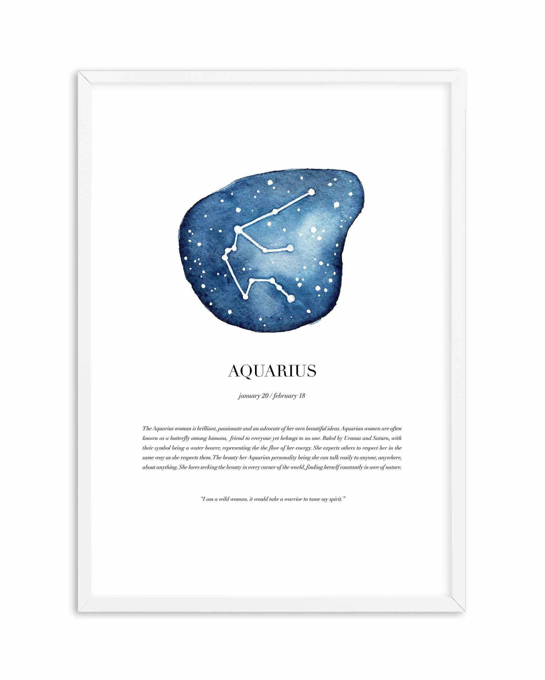 Aquarius | Watercolour Zodiac Art Print