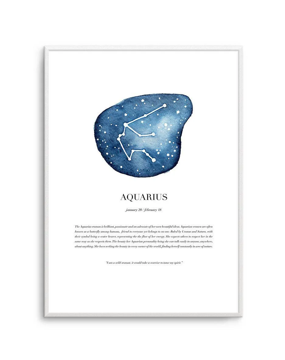 Aquarius | Watercolour Zodiac Art Print