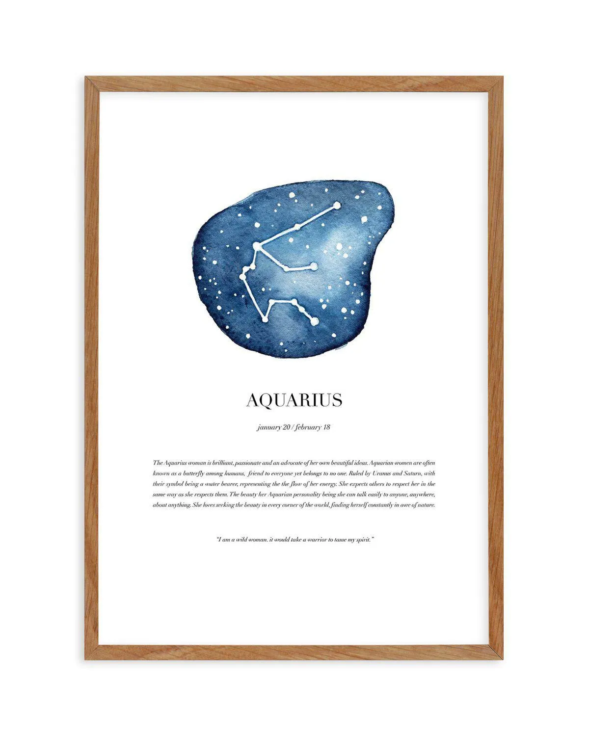 Aquarius | Watercolour Zodiac Art Print