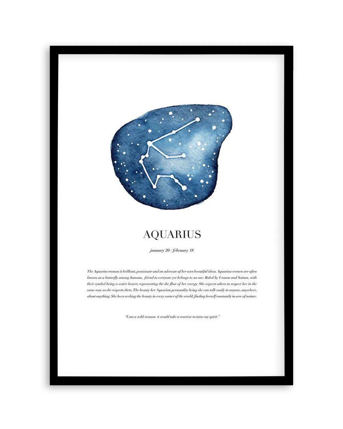 Aquarius | Watercolour Zodiac Art Print