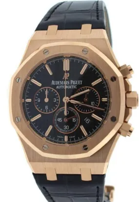 Audemars Piguet Royal Oak Chronograph 41mm Pink Gold Blak Dial Watch 26320OR.OO.D002CR.01