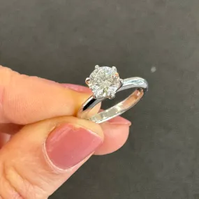 'AVA' 18ct White Gold Classic 6 Claw Solitaire Diamond Ring