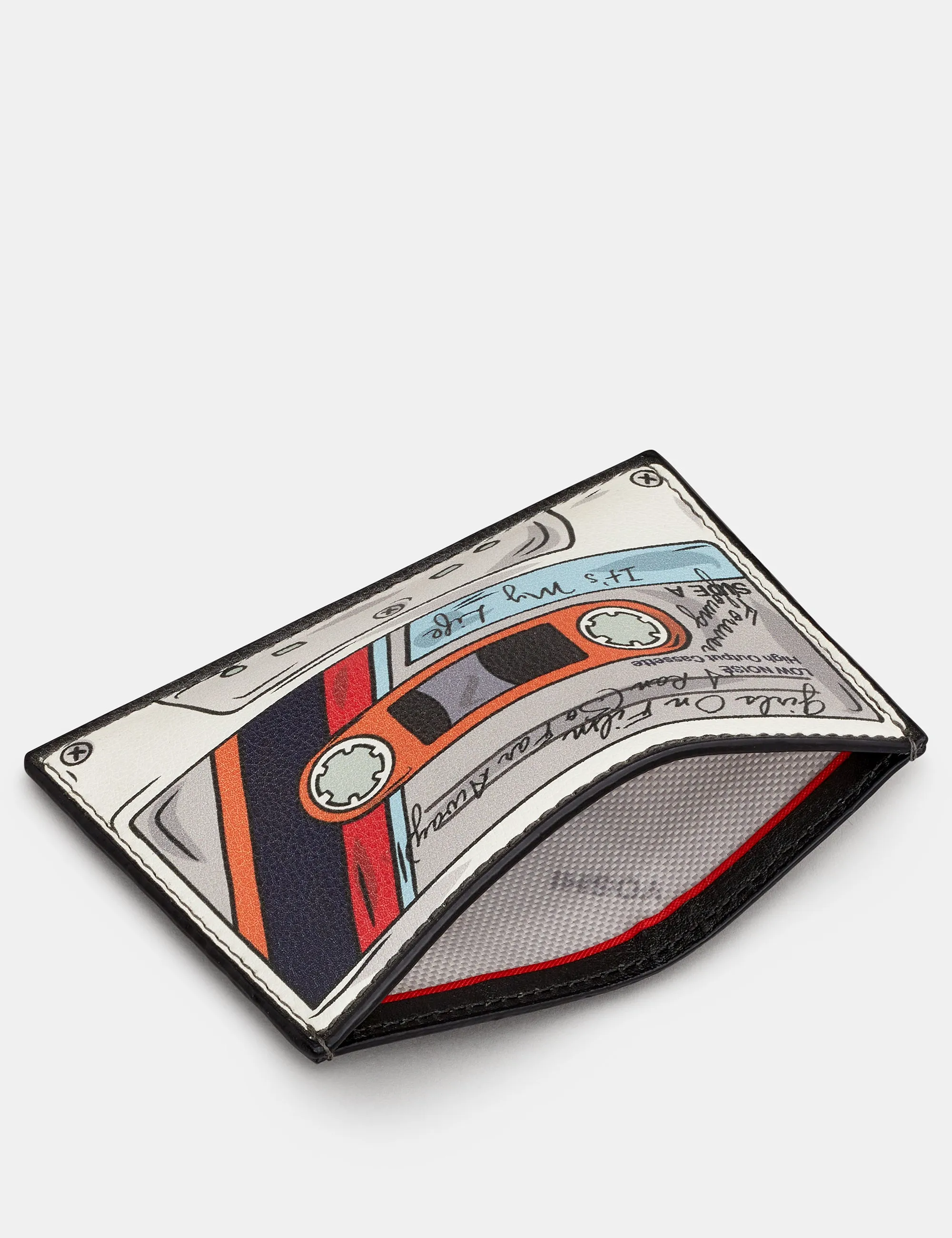 Back to the 80s White & Black Leather Card Holder