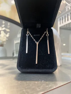 Bar necklace / earrings set