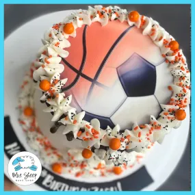 Basketball & Soccer Ice Cream Cake