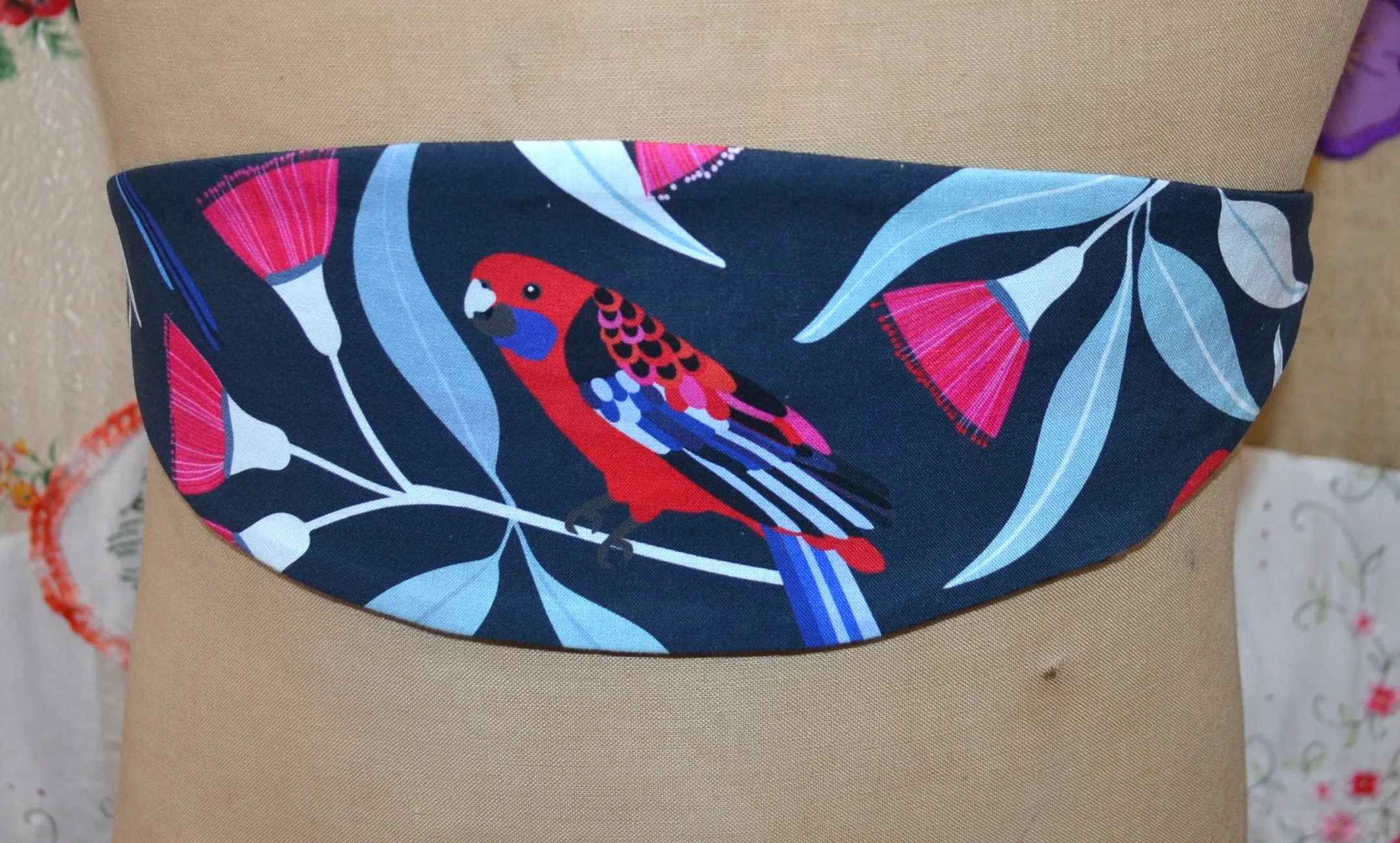 Berserk Rosella obi fabric belt