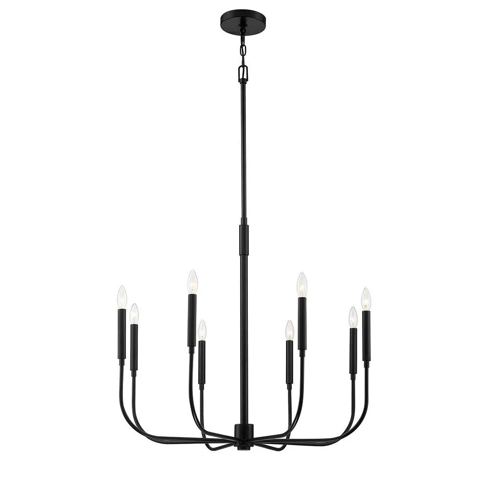 Beverly 8 Light Chandelier - Black