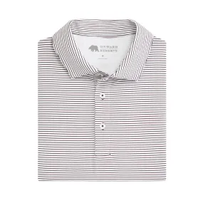 Birdie Stripe Performance Polo - White/Maroon