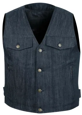 Black Denim Jeans Waistcoat Vest Biker Motorcycle Fashion Fabric Textile Gilet