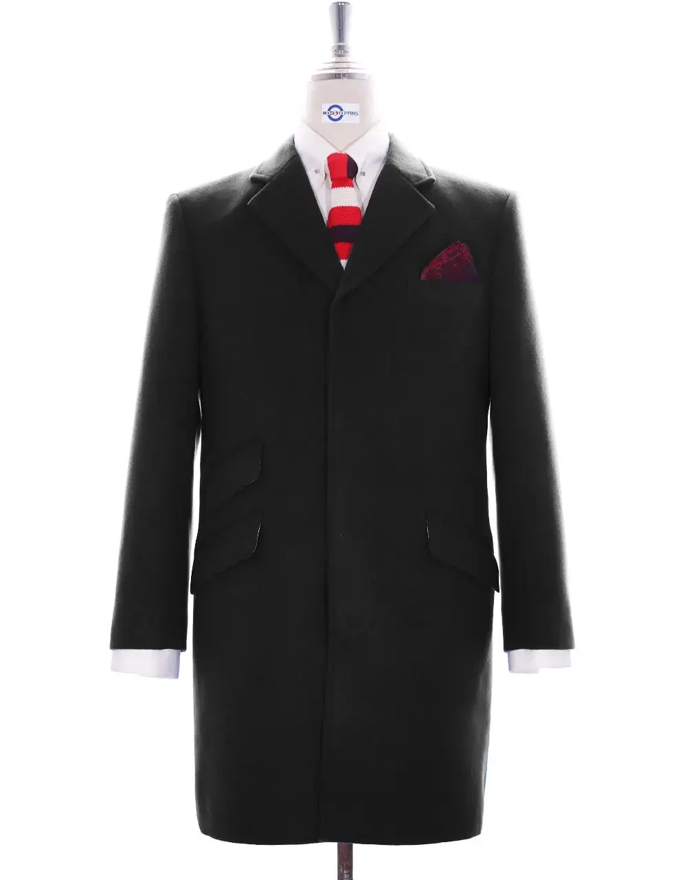 Black Overcoat | Tailor Made Mod Fashion Original Vintage Long Wool Overcoat