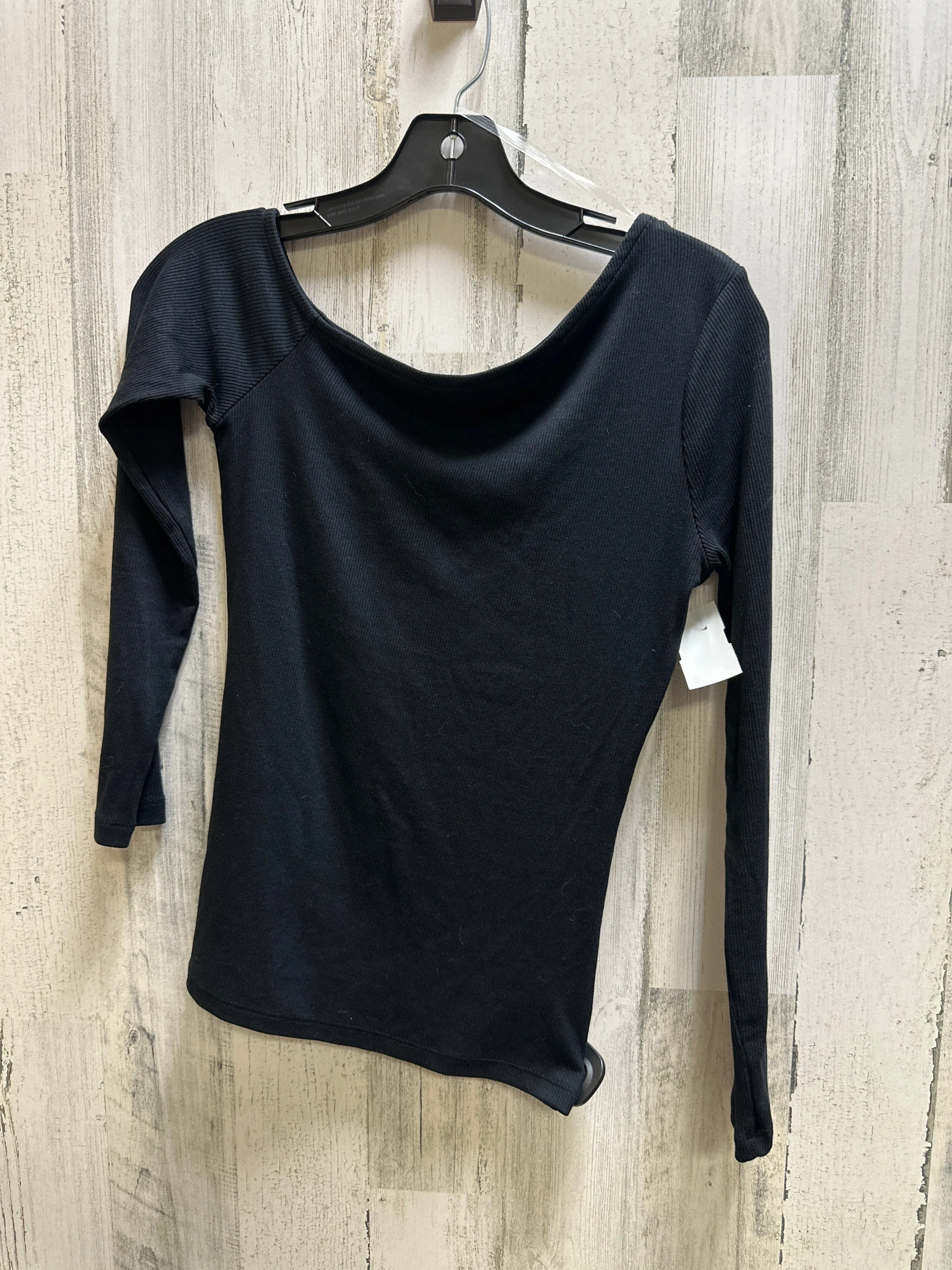 Black Top Long Sleeve Basic A New Day, Size Xs