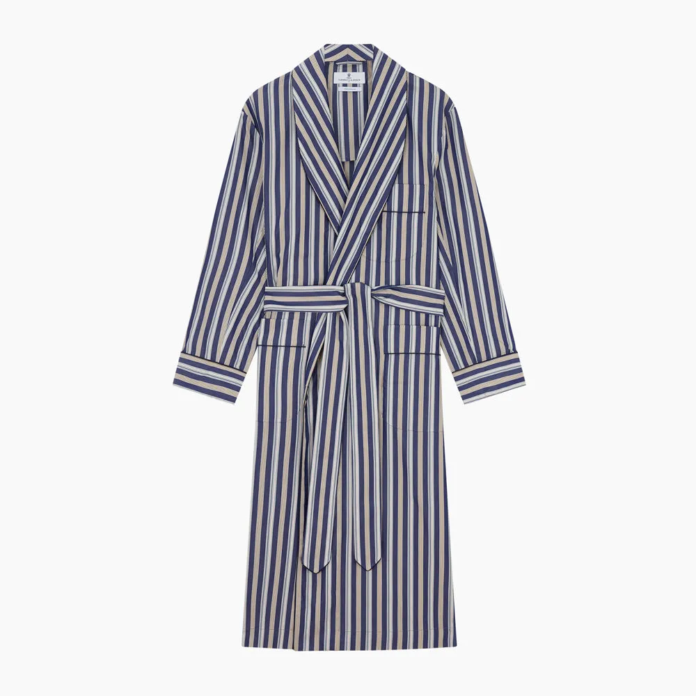 Blue Multi Stripe Cotton Gown