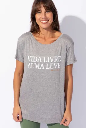 Blusa Alongada com Fenda Mescla Vida Livre