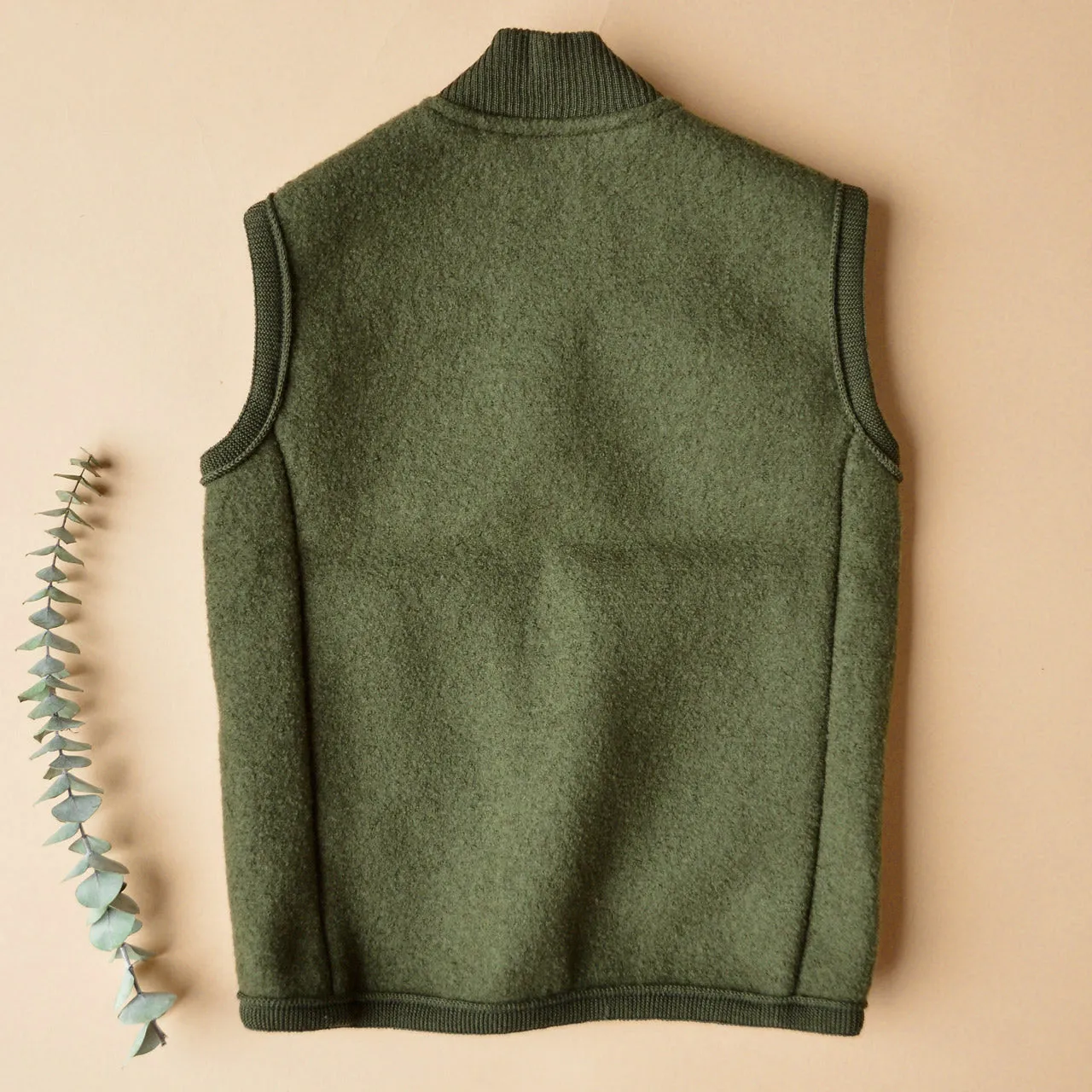 Boiled Wool Zip Vest (1-10y)