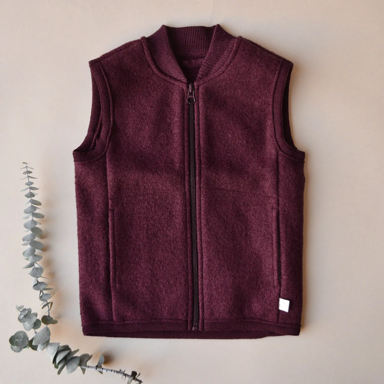 Boiled Wool Zip Vest (1-10y)