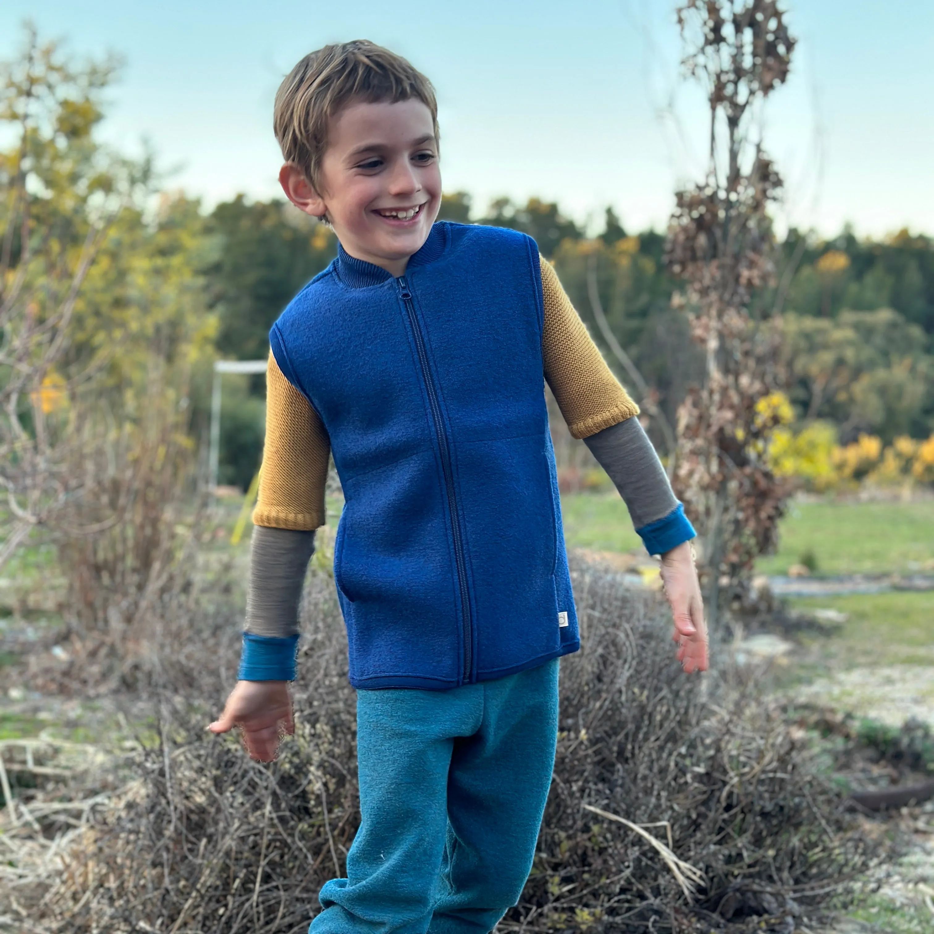 Boiled Wool Zip Vest (1-10y)