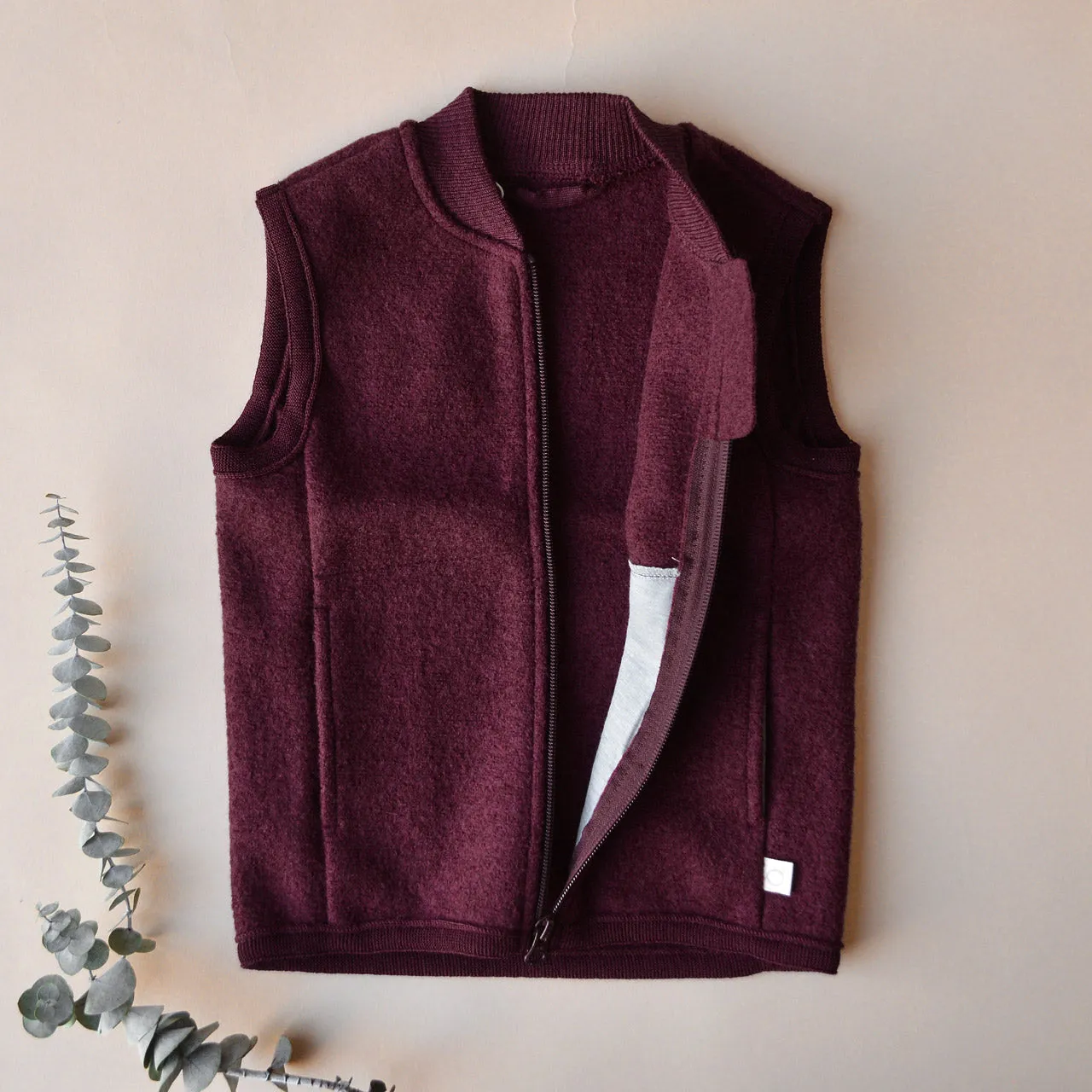 Boiled Wool Zip Vest (1-10y)