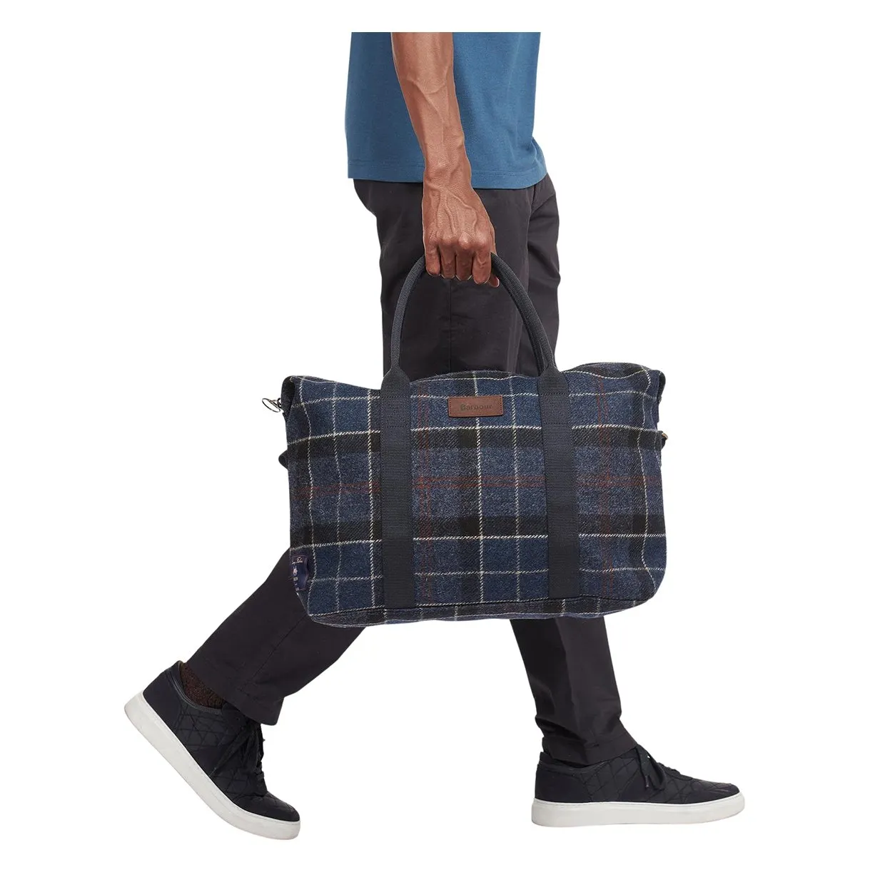 Borsa Barbour Teviot Tartan Holdall Blu