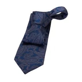 Caledonia Paisley Silk Tie, Blue / Bronze