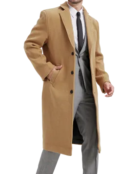 Camel Wool Cashmere Long Overcoat