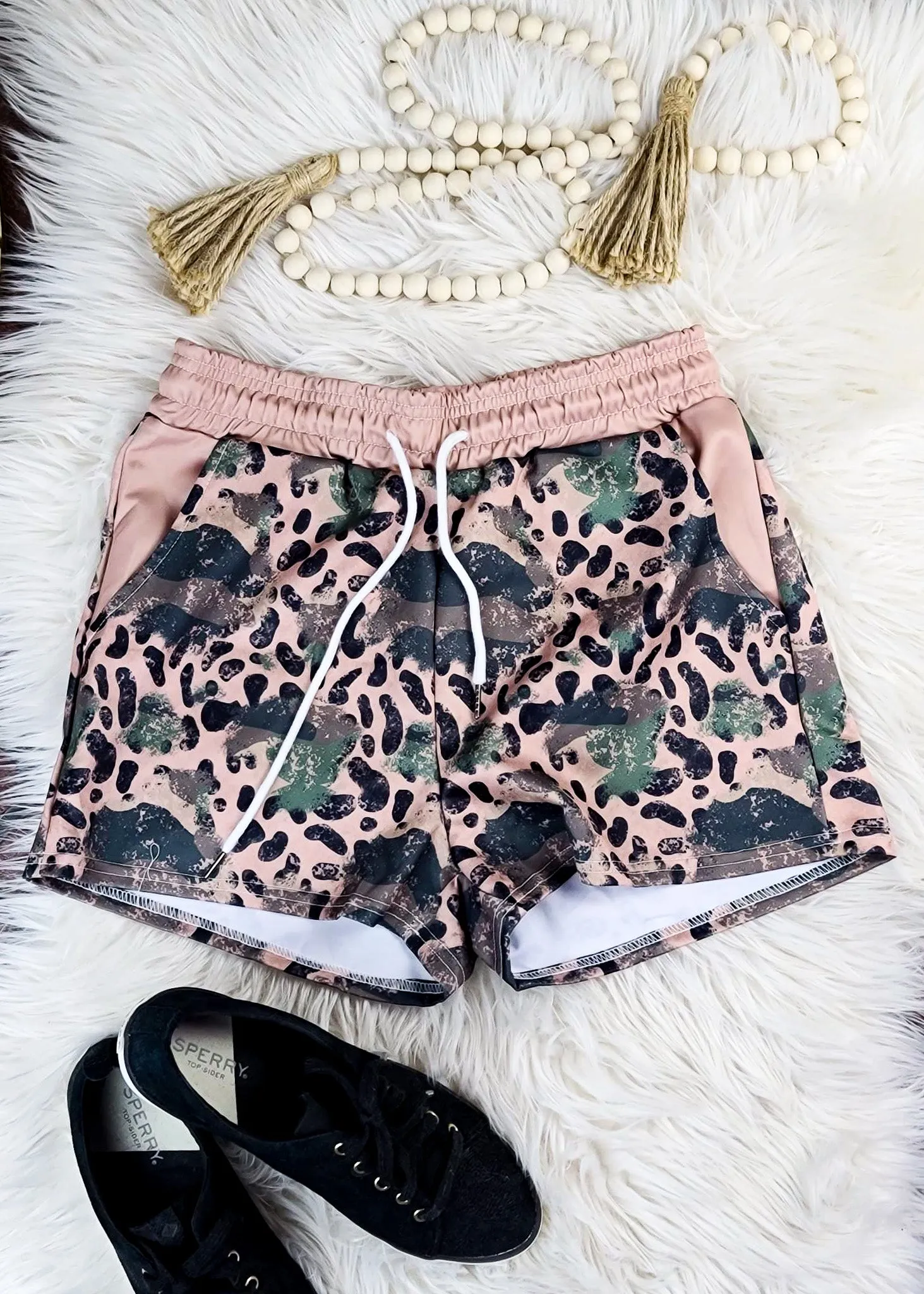 Camo Drawstring Shorts