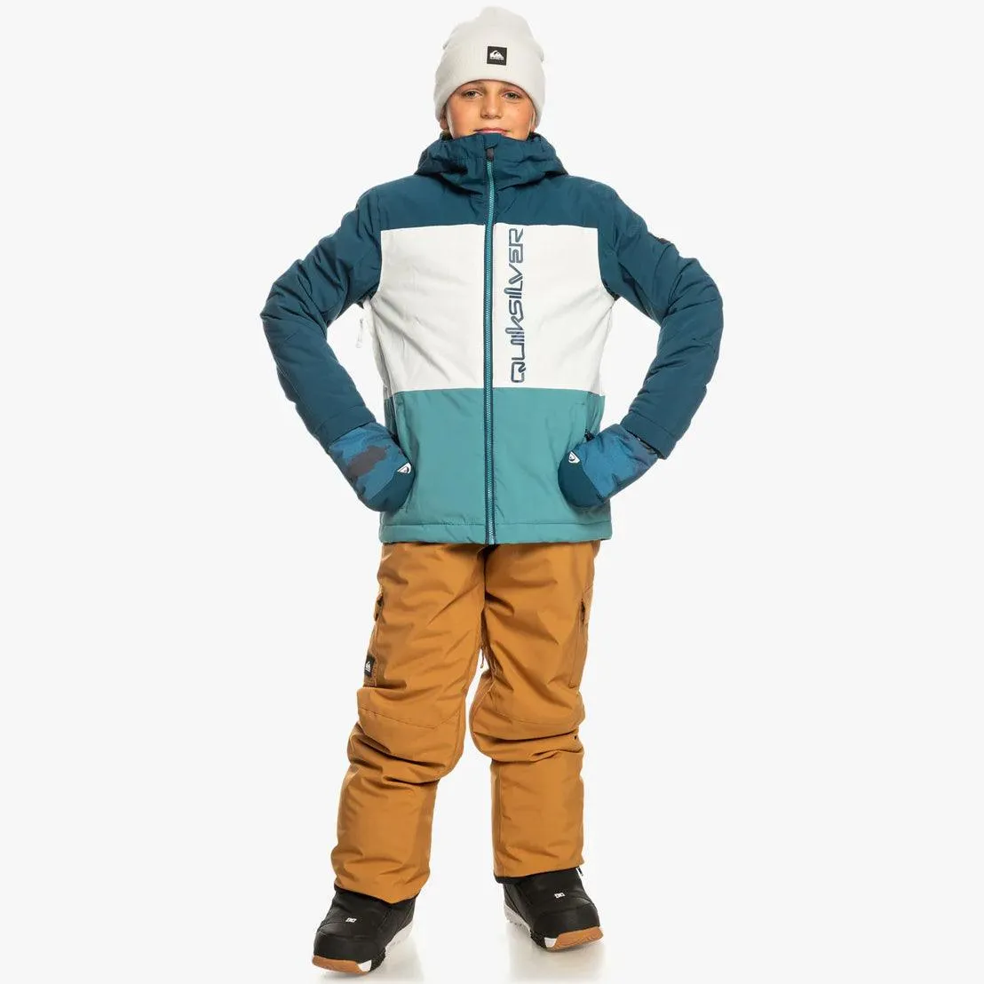 Campera Niño Snow Quiksilver Side Hit Niño Azul Blanco