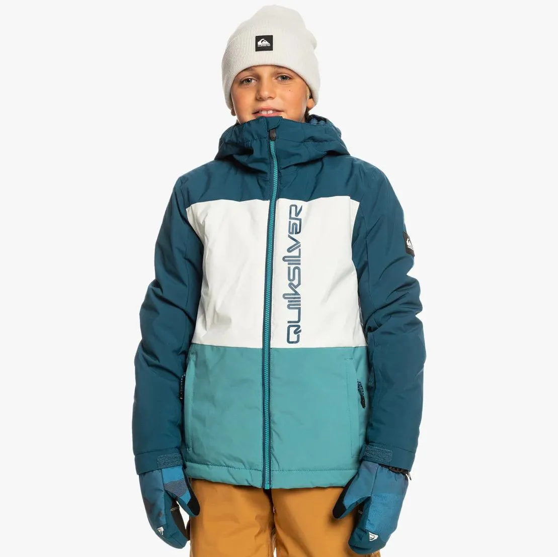 Campera Niño Snow Quiksilver Side Hit Niño Azul Blanco